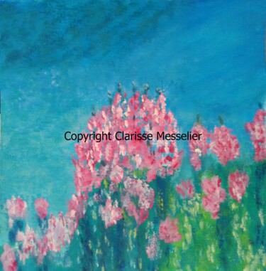 Картина под названием "Lac-de-Tignes" - Clarisse Messelier, Подлинное произведение искусства, Гуашь Установлен на картон