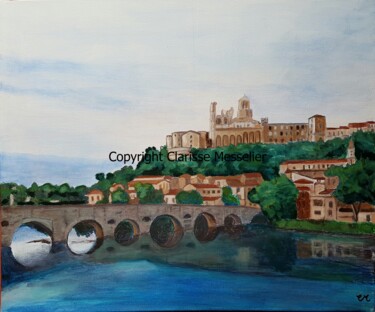 Painting titled "Béziers" by Clarisse Messelier, Original Artwork, Acrylic