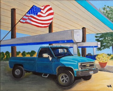 Painting titled "Chevy" by Clarisse Messelier, Original Artwork, Acrylic