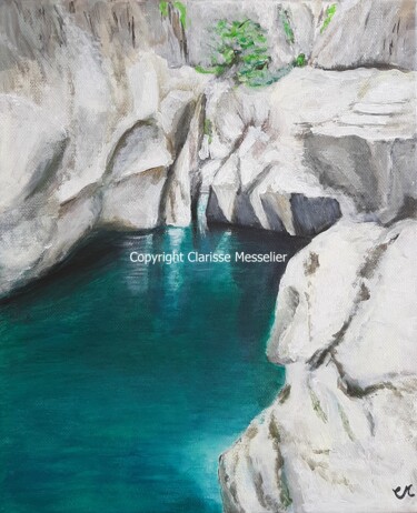 Peinture intitulée "Gorges du Verdon" par Clarisse Messelier, Œuvre d'art originale, Acrylique