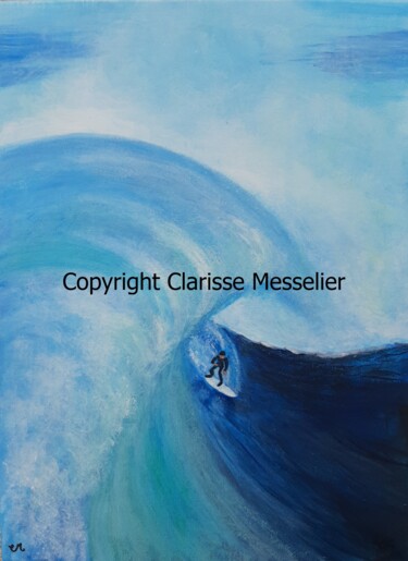 Painting titled "Surfeur" by Clarisse Messelier, Original Artwork, Acrylic