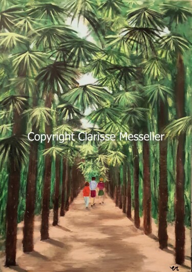 Pintura titulada "Palmiers" por Clarisse Messelier, Obra de arte original, Acrílico