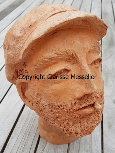 Sculpture titled "Le marin" by Clarisse Messelier, Original Artwork, Terra cotta