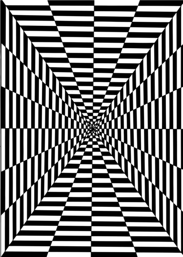 Dessin intitulée "Illusion d'optique" par Clart, Œuvre d'art originale, Marqueur
