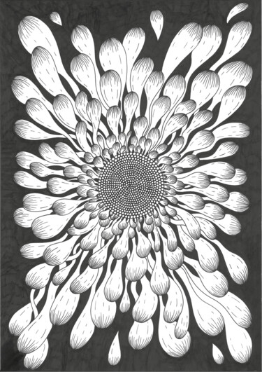 Dessin intitulée "sunflower" par Clart, Œuvre d'art originale, Marqueur