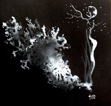 Painting titled "Noces de corail - e…" by Clau Redier-Clément, Original Artwork, Ink