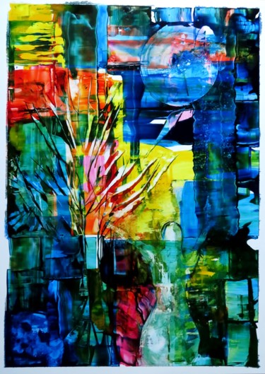 Painting titled "Respiration multico…" by Clau Redier-Clément, Original Artwork, Acrylic