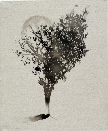Painting titled "Free shadow - encre…" by Clau Redier-Clément, Original Artwork, Ink