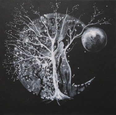 绘画 标题为“L'arbre de vie - pa…” 由Clau Redier-Clément, 原创艺术品, 墨 安装在纸板上