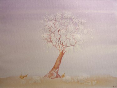 Painting titled "L'arbre mauve - Tab…" by Clau Redier-Clément, Original Artwork