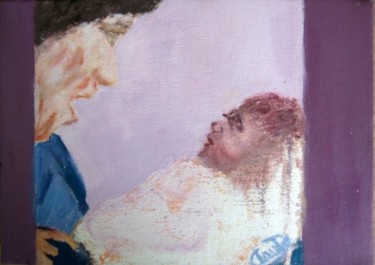 Peinture intitulée "Maternité" par Claude, Œuvre d'art originale, Huile