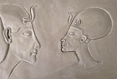 Scultura intitolato "Sculpture Egypte en…" da Claude Adda, Opera d'arte originale, Argilla