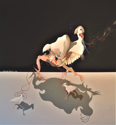 Peinture intitulée "LIENS / LINKS" par Claude André Thibaud, Œuvre d'art originale, Acrylique