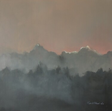 Painting titled "BRUMES 2/ MIST 2" by Claude André Thibaud, Original Artwork, Acrylic