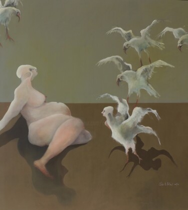 Pittura intitolato "PREDATION" da Claude André Thibaud, Opera d'arte originale, Acrilico