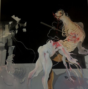 Peinture intitulée "FIL D'ARIANE/ARIANE…" par Claude André Thibaud, Œuvre d'art originale, Acrylique Monté sur Châssis en bo…