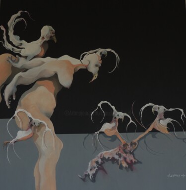 Картина под названием "L'APPRENTISSAGE / L…" - Claude André Thibaud, Подлинное произведение искусства, Акрил Установлен на Д…