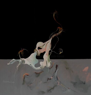 「FLEUR LUMIÈRE/FLOWE…」というタイトルの絵画 Claude André Thibaudによって, オリジナルのアートワーク, アクリル ウッドストレッチャーフレームにマウント