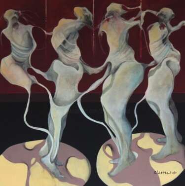 Pittura intitolato "DÉDOUBLEMENT/SPLIT…" da Claude André Thibaud, Opera d'arte originale, Acrilico