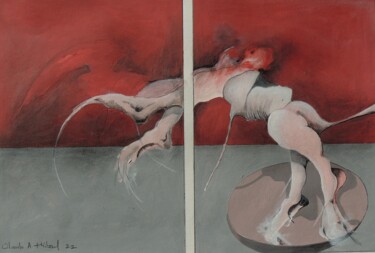 Картина под названием "LE BAISER / THE KISS" - Claude André Thibaud, Подлинное произведение искусства, Акрил