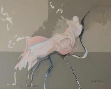 Painting titled "REPOS/RESTING" by Claude André Thibaud, Original Artwork, Acrylic Mounted on Wood Stretcher frame