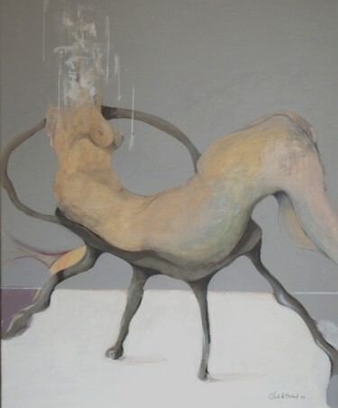 Malarstwo zatytułowany „RÉVERIE/DAYDREAMING” autorstwa Claude André Thibaud, Oryginalna praca, Akryl Zamontowany na Drewnian…