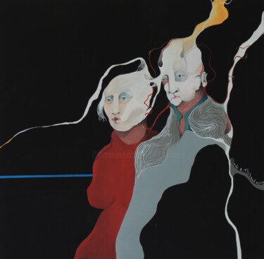 Peinture intitulée "COUPLE" par Claude André Thibaud, Œuvre d'art originale, Acrylique