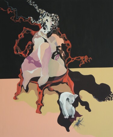 Malarstwo zatytułowany „MANGE-CHAGRIN” autorstwa Claude André Thibaud, Oryginalna praca, Akryl