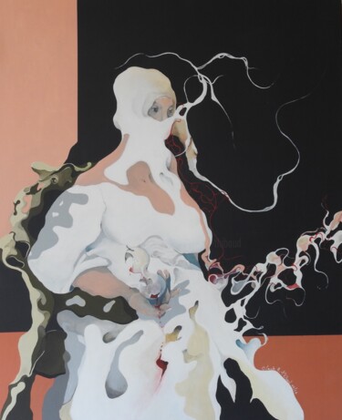 Peinture intitulée "LA DAME BLANCHE" par Claude André Thibaud, Œuvre d'art originale, Acrylique