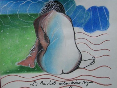 Peinture intitulée "Esquisse aux nuages" par Claude Bellaton, Œuvre d'art originale