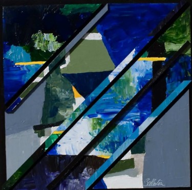Peinture intitulée "Tâches Bleues 1" par Claude Bellaton, Œuvre d'art originale