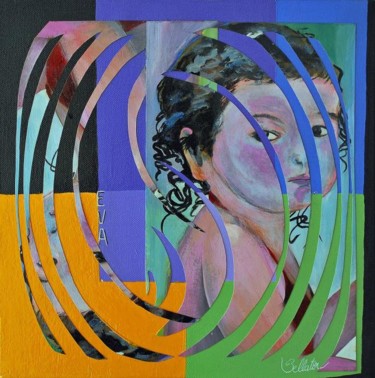Peinture intitulée "Portrait d'EVA" par Claude Bellaton, Œuvre d'art originale