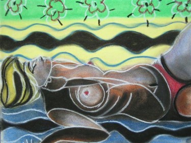 Peinture intitulée "La piscine" par Claude Bellaton, Œuvre d'art originale