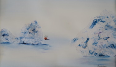 Painting titled "climate change.jpg" by Claude Berghmans, Original Artwork, Watercolor