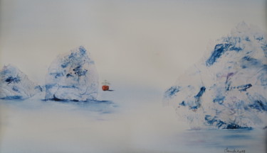 Malerei mit dem Titel "climate change.jpg" von Claude Berghmans, Original-Kunstwerk, Aquarell