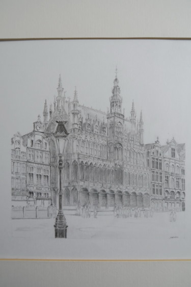 Tekening getiteld "Brussel" door Claude Berghmans, Origineel Kunstwerk, Potlood
