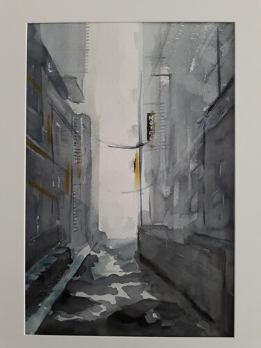 Painting titled "emptiness" by Claude Berghmans, Original Artwork, Watercolor