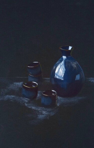 Painting titled "Sake" by Claude Berghmans, Original Artwork, Watercolor