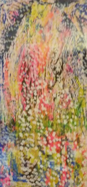 Картина под названием "Flocons" - Claude Berthel, Подлинное произведение искусства, Акрил Установлен на Другая жесткая панель