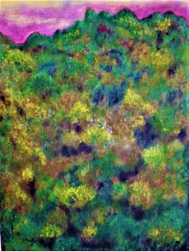 Картина под названием "Grande canopée" - Claude Berthel, Подлинное произведение искусства, Акрил Установлен на Деревянная па…