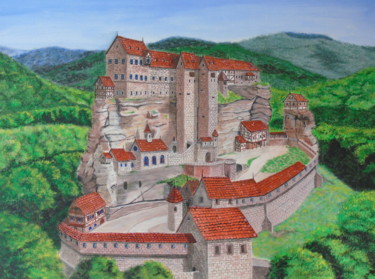 Painting titled "Chateau du Fleckens…" by Claude Blaesius, Original Artwork, Acrylic