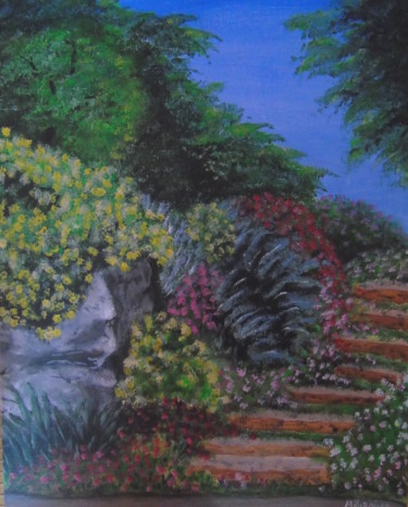 Pintura titulada "Jardin" por Claude Blaesius, Obra de arte original, Acrílico