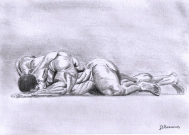 Drawing titled "L'éveil de l'homme" by Claude Blaesius, Original Artwork, Graphite