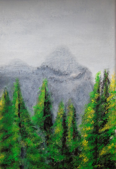 Painting titled "Montagne Suisse" by Claude Blaesius, Original Artwork, Acrylic