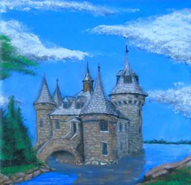 Peinture intitulée "Chateau-étrange" par Claude Blaesius, Œuvre d'art originale, Acrylique