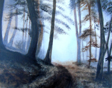 Pintura intitulada "La forêt enchantée#…" por Claude Blaesius, Obras de arte originais, Acrílico