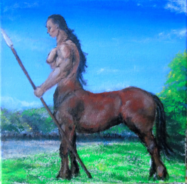 Malerei mit dem Titel "Centaure" von Claude Blaesius, Original-Kunstwerk, Acryl