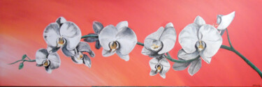 Painting titled "Orchidées" by Claude Blaesius, Original Artwork, Acrylic
