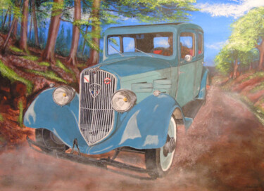 Painting titled "Peugeot 301" by Claude Blaesius, Original Artwork, Acrylic