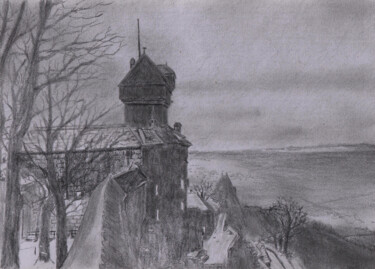 Disegno intitolato "Château du Haut-Koe…" da Claude Blaesius, Opera d'arte originale, Matita